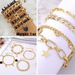 IFKM 6 PACK (24 PCS) Boho Gold Chain Bracelets Set for Women Girls, 14K Gold Plated Multiple Layered Stackable Open Cuff Wrap Bangle Adjustable Link Italian Cuban Jewelry for Women Girls Gift… - Image 7
